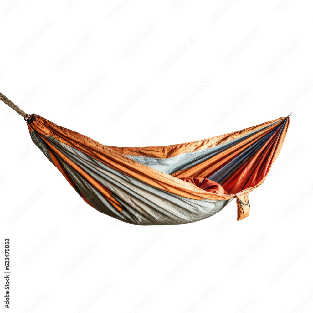 Obraz premium Camping hammock isolated on transparent background. Generative AI