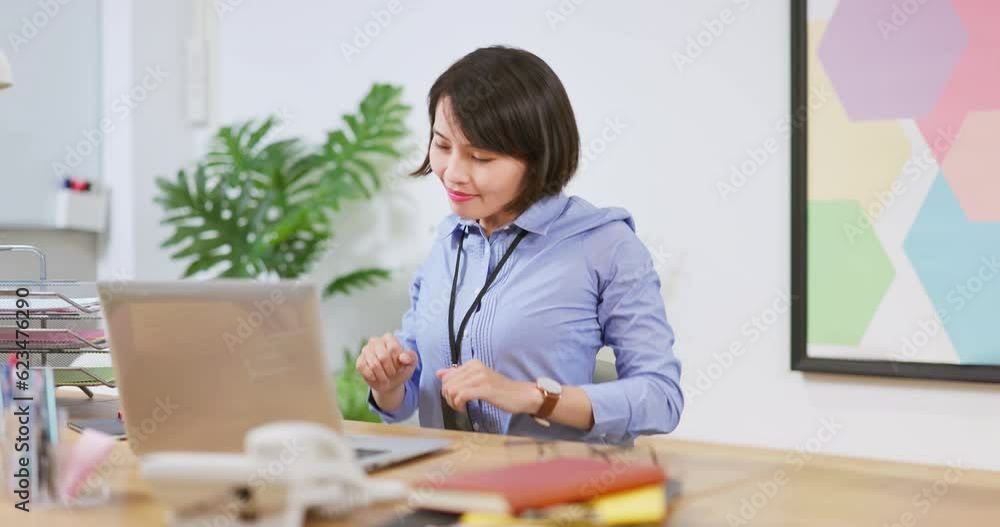 woman stretch arm and body
