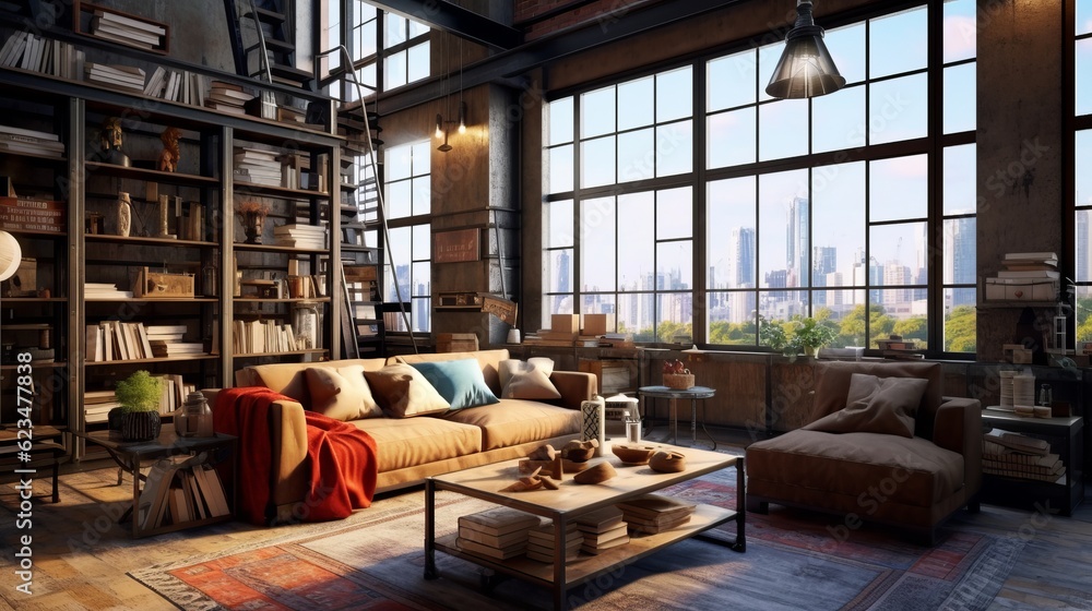Apartment beautiful showcase interior design Living area in loft modern ...