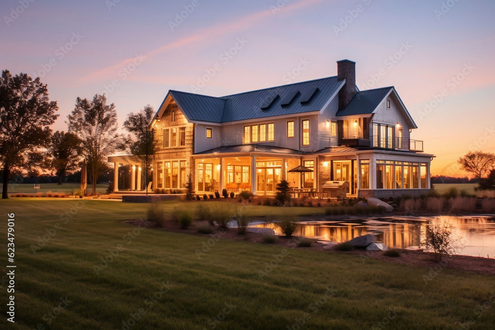 old house in the evening