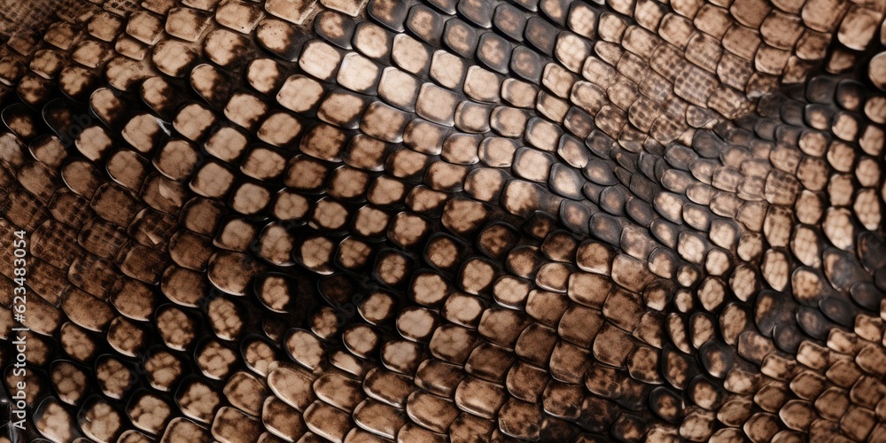 Naklejka premium Wild snake skin surface, exotic patterns. Generative ai.