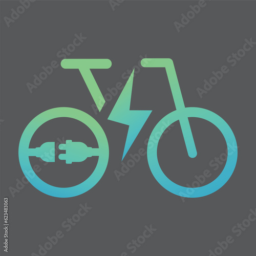 Electric bike icon, charging station sign, vector, icon.