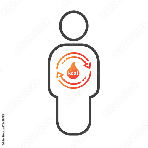 Metabolism icon, Burn icon, vector illustration.