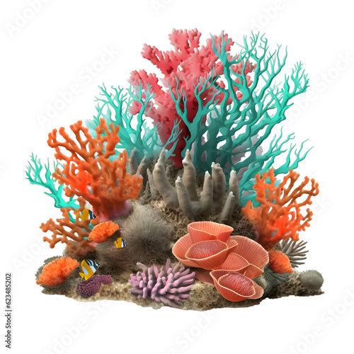 Fototapeta Naklejka Na Ścianę i Meble -  coral reef isolated on transparent background cutout 