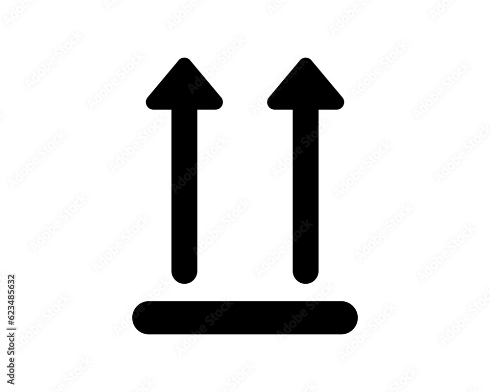 Upward icon. This side up icon. Parcel, package symbol. Upward icon. This side up icon. Parcel, package symbol.