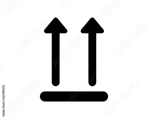 Upward icon. This side up icon. Parcel, package symbol.