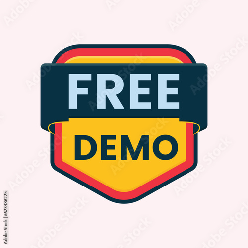 free demo badge label clipart