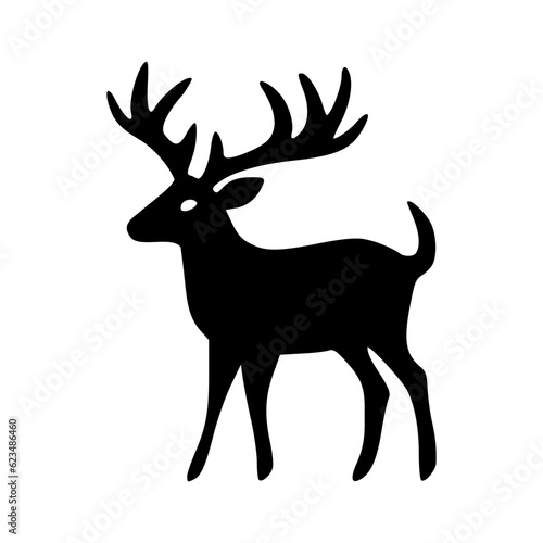 Reindeer silhouette monochrome isolated vector illustration