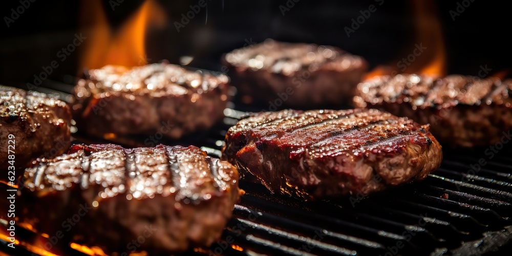 AI Generated. AI Generative. Bbq grill barbecue steak fire flame meat preparing juicy dinner party meal. Graphic Art AI Generated. AI Generative. Bbq grill barbecue steak fire flame meat preparing juicy dinner party meal. Graphic Art