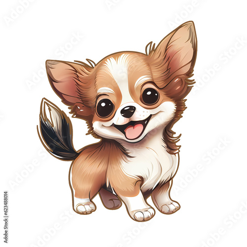 Cute little Cartoon Chihuahua, AI Generated