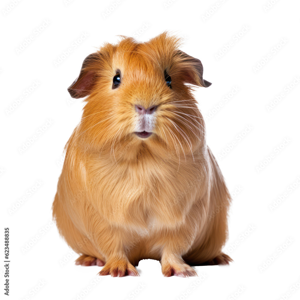 Guinea pig isolated. Illustration AI Generative. Guinea pig isolated. Illustration AI Generative.