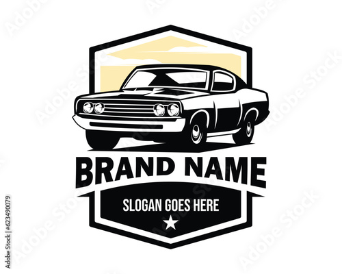 ford torino cobra car logo silhouette. isolated on white background side view. Best for badge, emblem, icon and sticker design.