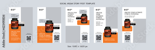 Gym and Bodybuilding Supplement Products Social Media Pin Template