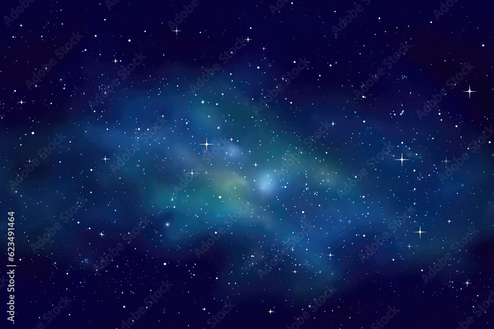 Fototapeta premium Background with stars in the sky abstract depiction of a galaxy at night. Galaxy and nebula, starry outer space background texture. AI generated.