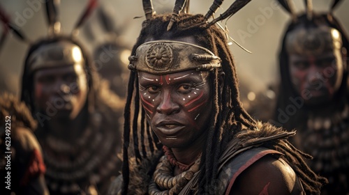 Photo of a zulu warrior.generative ai photo