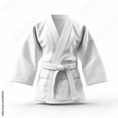 A white karate robe on a white background © LUPACO IMAGES