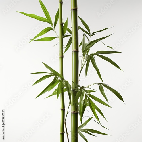 A towering bamboo plant with lush green leaves