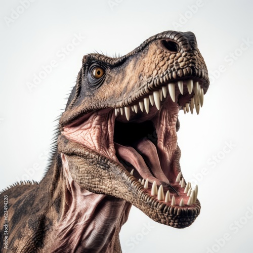 a roaring dinosaur showcasing its fierce teeth and powerful jaws