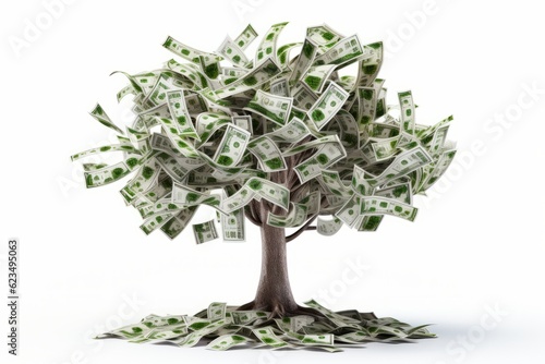 Money tree on white background.