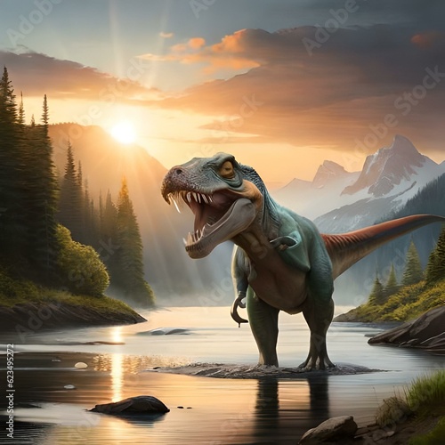 Dinosaurs T-rex. Generative AI © Rianah