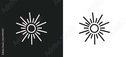 sunshine icon isolated in white and black colors. sunshine outline vector icon from weather collection for web, mobile apps and ui.