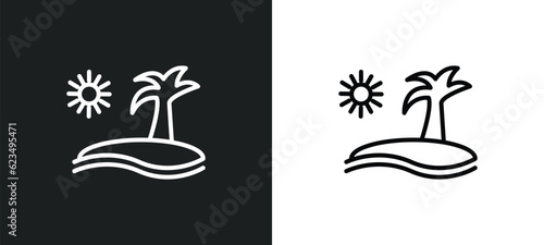 subtropical climate icon isolated in white and black colors. subtropical climate outline vector icon from weather collection for web, mobile apps and ui.