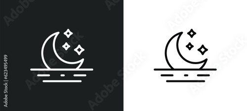 Tableau sur toile moonrise icon isolated in white and black colors