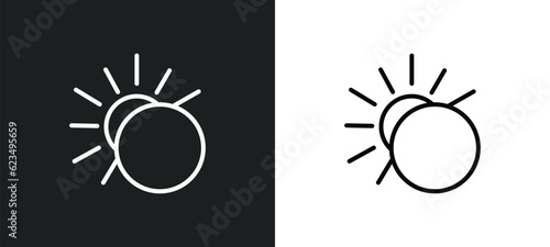 eclipse icon isolated in white and black colors. eclipse outline vector icon from weather collection for web, mobile apps and ui.