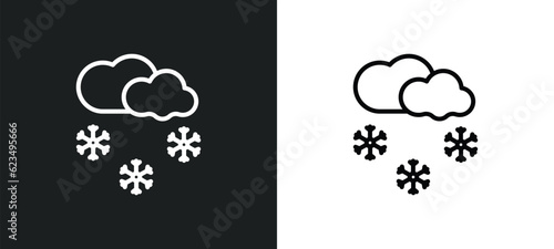 snowing icon isolated in white and black colors. snowing outline vector icon from weather collection for web, mobile apps and ui.
