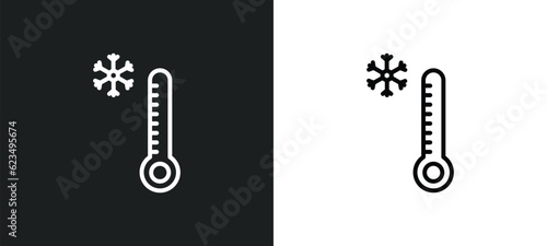 cold icon isolated in white and black colors. cold outline vector icon from weather collection for web, mobile apps and ui.