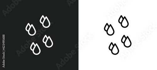raindrops icon isolated in white and black colors. raindrops outline vector icon from weather collection for web, mobile apps and ui.