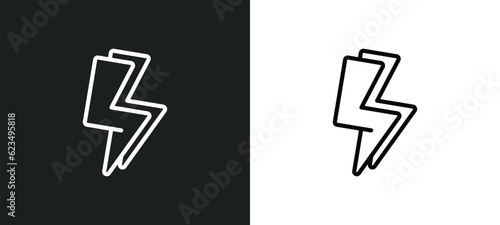 lightining icon isolated in white and black colors. lightining outline vector icon from user interface collection for web, mobile apps and ui. photo