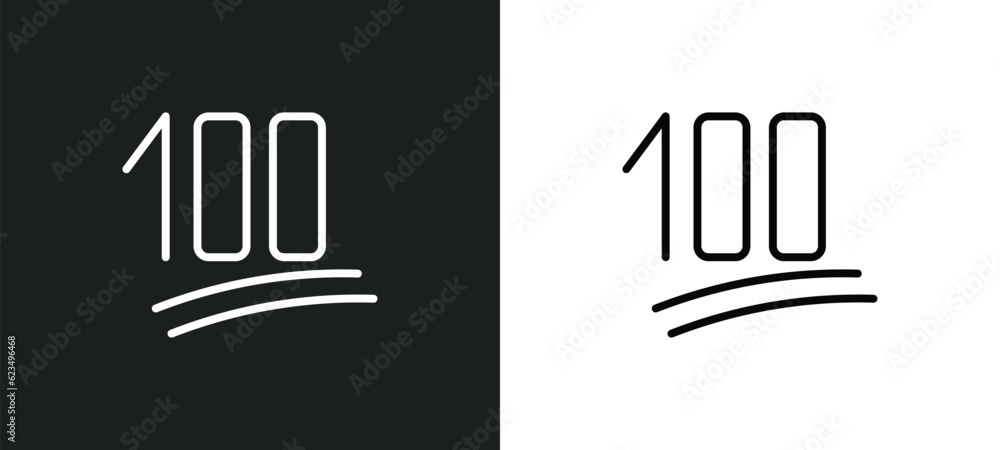 one hundred icon isolated in white and black colors. one hundred outline vector icon from user interface collection for web, mobile apps and ui.