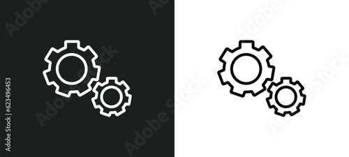gear option icon isolated in white and black colors. gear option outline vector icon from user interface collection for web, mobile apps and ui.