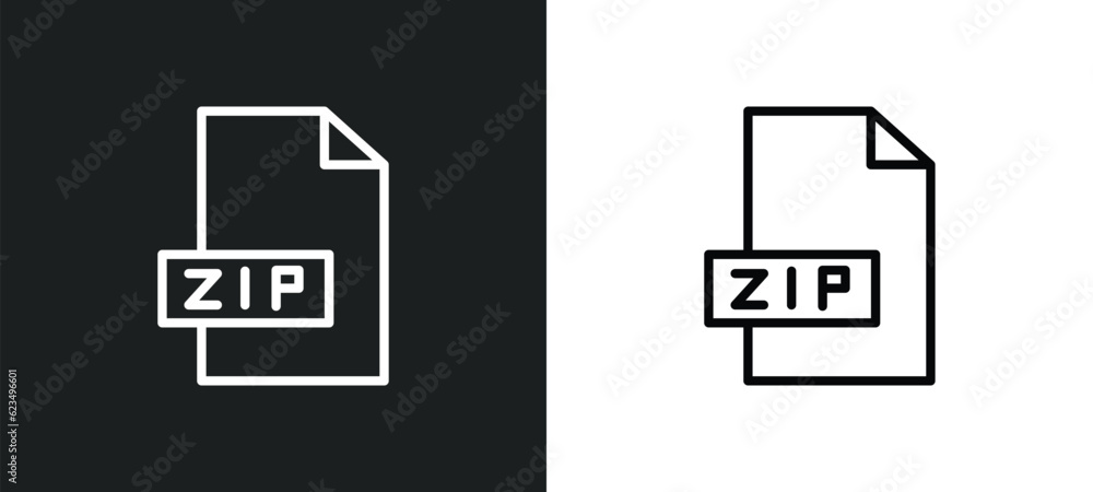 zip file icon isolated in white and black colors. zip file outline vector icon from user interface collection for web, mobile apps and ui. zip file icon isolated in white and black colors. zip file outline vector icon from user interface collection for web, mobile apps and ui.