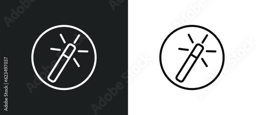 magic wand button icon isolated in white and black colors. magic wand button outline vector icon from user interface collection for web, mobile apps and ui.