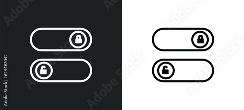 slide to unlock icon isolated in white and black colors. slide to unlock outline vector icon from user interface collection for web, mobile apps and ui.