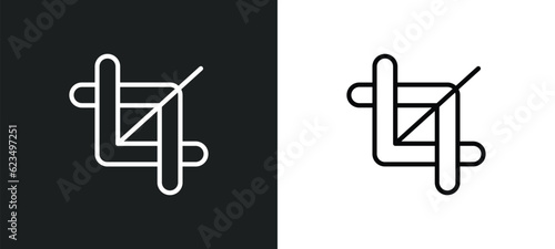 crop tool icon isolated in white and black colors. crop tool outline vector icon from user interface collection for web, mobile apps and ui.