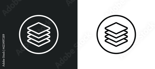 layer button icon isolated in white and black colors. layer button outline vector icon from user interface collection for web, mobile apps and ui.