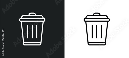 trash bin icon isolated in white and black colors. trash bin outline vector icon from user interface collection for web, mobile apps and ui.