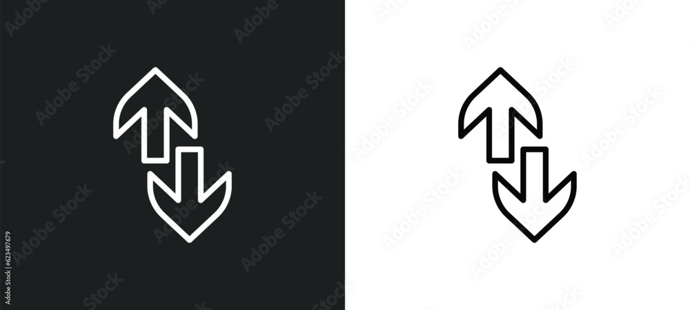 up and down arrow icon isolated in white and black colors. up and down arrow outline vector icon from user interface collection for web, mobile apps ui. up and down arrow icon isolated in white and black colors. up and down arrow outline vector icon from user interface collection for web, mobile apps ui.
