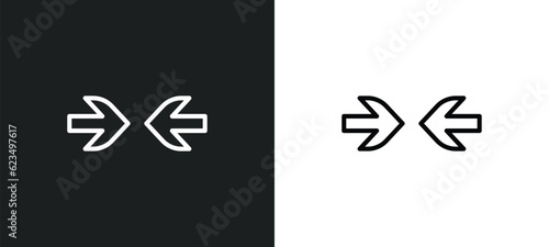 opposition icon isolated in white and black colors. opposition outline vector icon from user interface collection for web, mobile apps and ui.