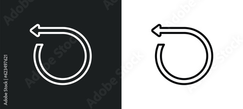 rotate left icon isolated in white and black colors. rotate left outline vector icon from user interface collection for web, mobile apps and ui.