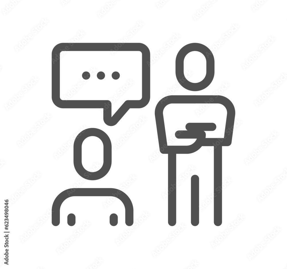 Business people related icon outline and linear vector. Business people related icon outline and linear vector.