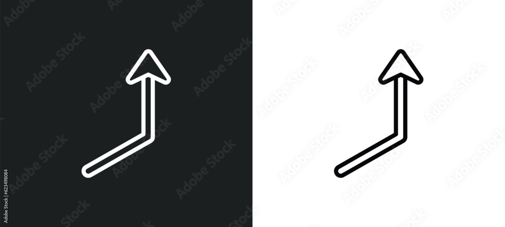 right up arrow icon isolated in white and black colors. right up arrow outline vector icon from user interface collection for web, mobile apps and ui. right up arrow icon isolated in white and black colors. right up arrow outline vector icon from user interface collection for web, mobile apps and ui.