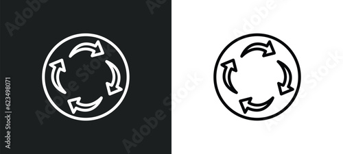 rotating arrows icon isolated in white and black colors. rotating arrows outline vector icon from user interface collection for web  mobile apps and ui.