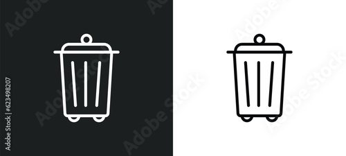 recycling container icon isolated in white and black colors. recycling container outline vector icon from user interface collection for web, mobile apps and ui.