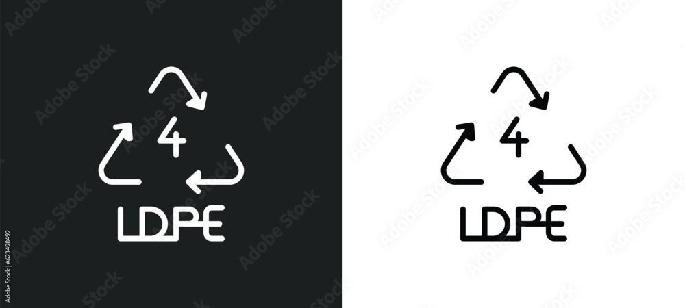 4 ldpe icon isolated in white and black colors. 4 ldpe outline vector icon from user interface collection for web, mobile apps and ui.
