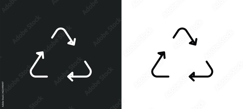 recycable icon isolated in white and black colors. recycable outline vector icon from user interface collection for web, mobile apps and ui.