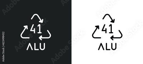 41 alu icon isolated in white and black colors. 41 alu outline vector icon from user interface collection for web, mobile apps and ui.